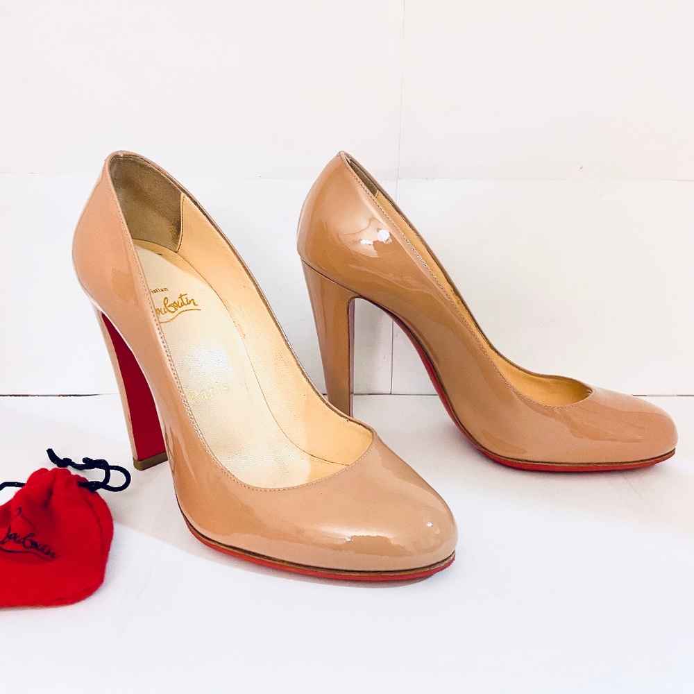 Louboutin FIFIFA 100 Nude Patent Pump